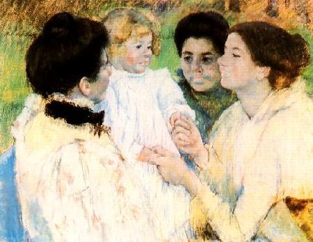 Mary Cassatt Women Admiring a Child Sweden oil painting art
